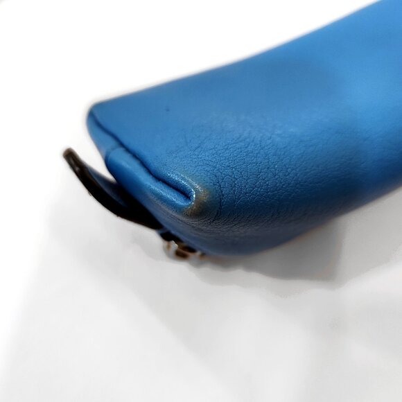 Coach X Peanuts Snoopy Leather Pencil Case 64417 Blue Black Silver Cosmetic Case - Picture 9 of 14